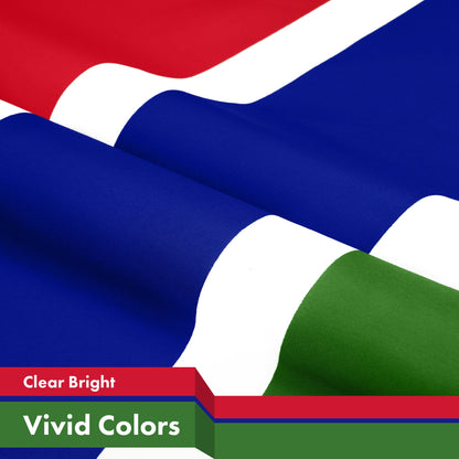 G128 Gambia Gambian Flag | 3x5 Ft | LiteWeave Pro Series Printed 150D Polyester | Country Flag, Indoor/Outdoor, Vibrant Colors, Brass Grommets, Thicker and More Durable Than 100D 75D Polyester