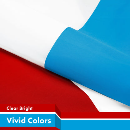 G128 Luxembourg Luxembourgers Flag | 3x5 Ft | LiteWeave Pro Series Printed 150D Polyester | Country Flag, Vibrant Colors, Brass Grommets, Thicker and More Durable Than 100D 75D Polyester