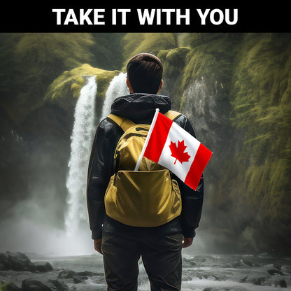 G128 2 Pack: Canada Canadian Car Flag | 11x17 In | Double LiteWeave Pro Series Double Sided Printed 150D Polyester | Flagpole Included | Perfect for Festival Celebrations, Parades