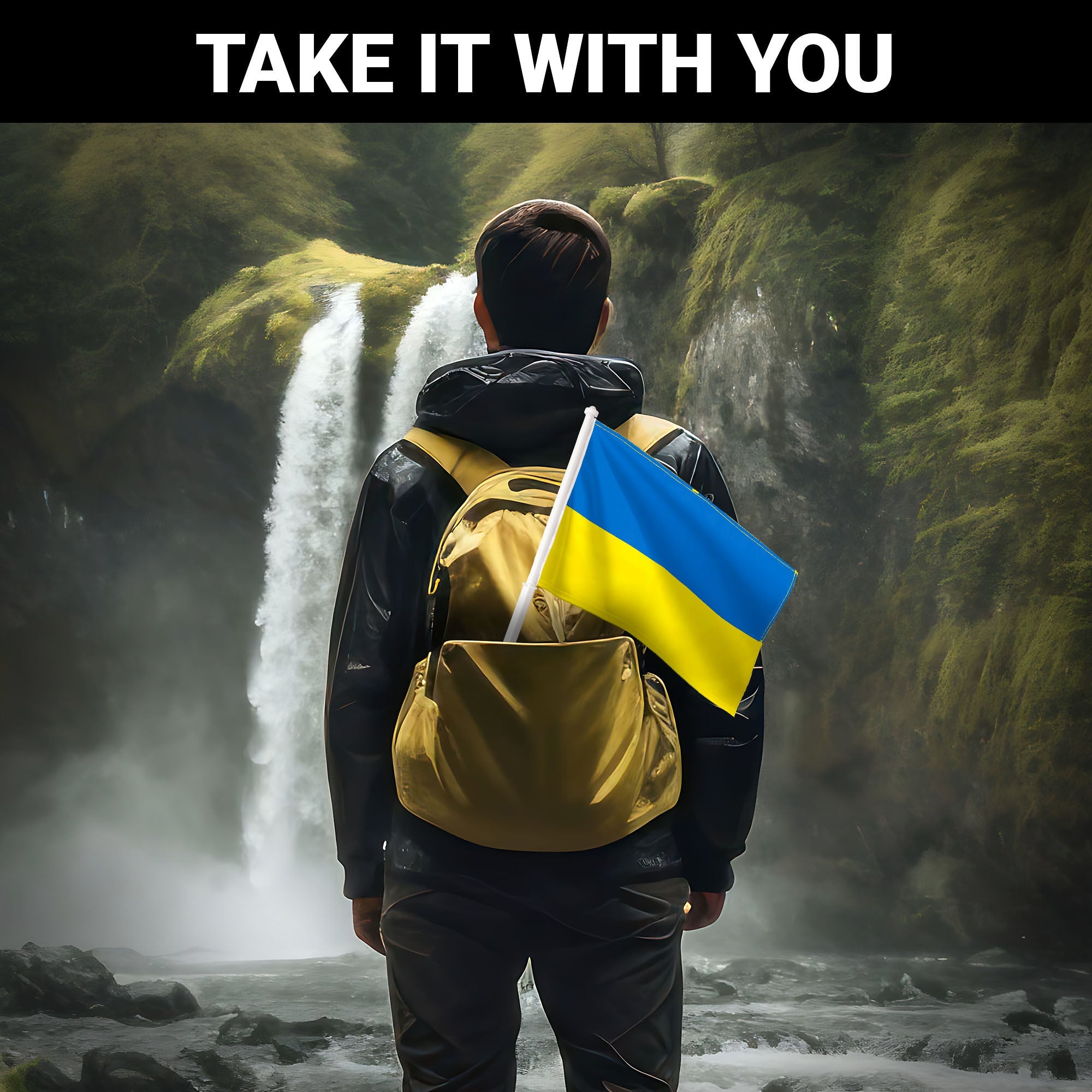 G128 2 Pack: Ukraine Ukrainian Car Flag | 11x17 In | Double LiteWeave Pro Series Double Sided Printed 150D Polyester | Flagpole Included | Perfect for Festival Celebrations, Parades
