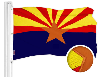Arizona AZ State Flag | 6x10 Ft | ToughWeave Series Embroidered 600D Polyester | Embroidered Design, Indoor/Outdoor, Brass Grommets