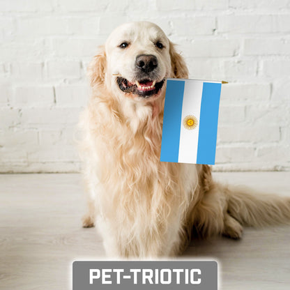 24 Pack Handheld Argentina Argentinian Stick Flags | 8x12 In | Printed 150D Polyester, Country Flag, Solid Wooden Stick, Spear Gold Tip