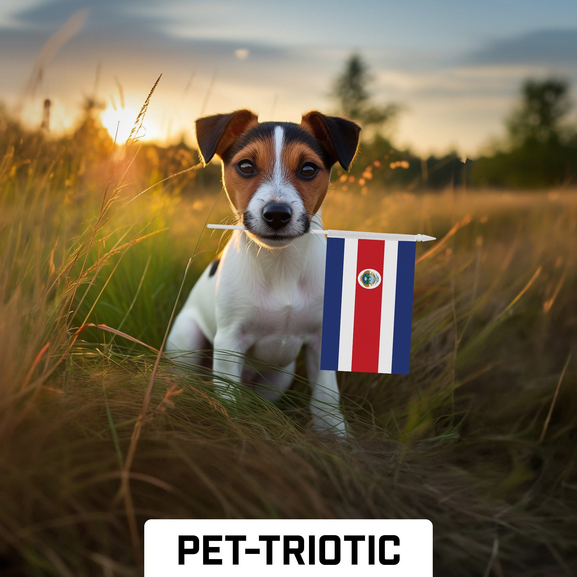 G128 50 Pack Handheld Costa Rica Costa Rican Stick Flags | 4x6 In | Printed 150D Polyester, Country Flag, Solid Plastic Stick, Spear White Tip