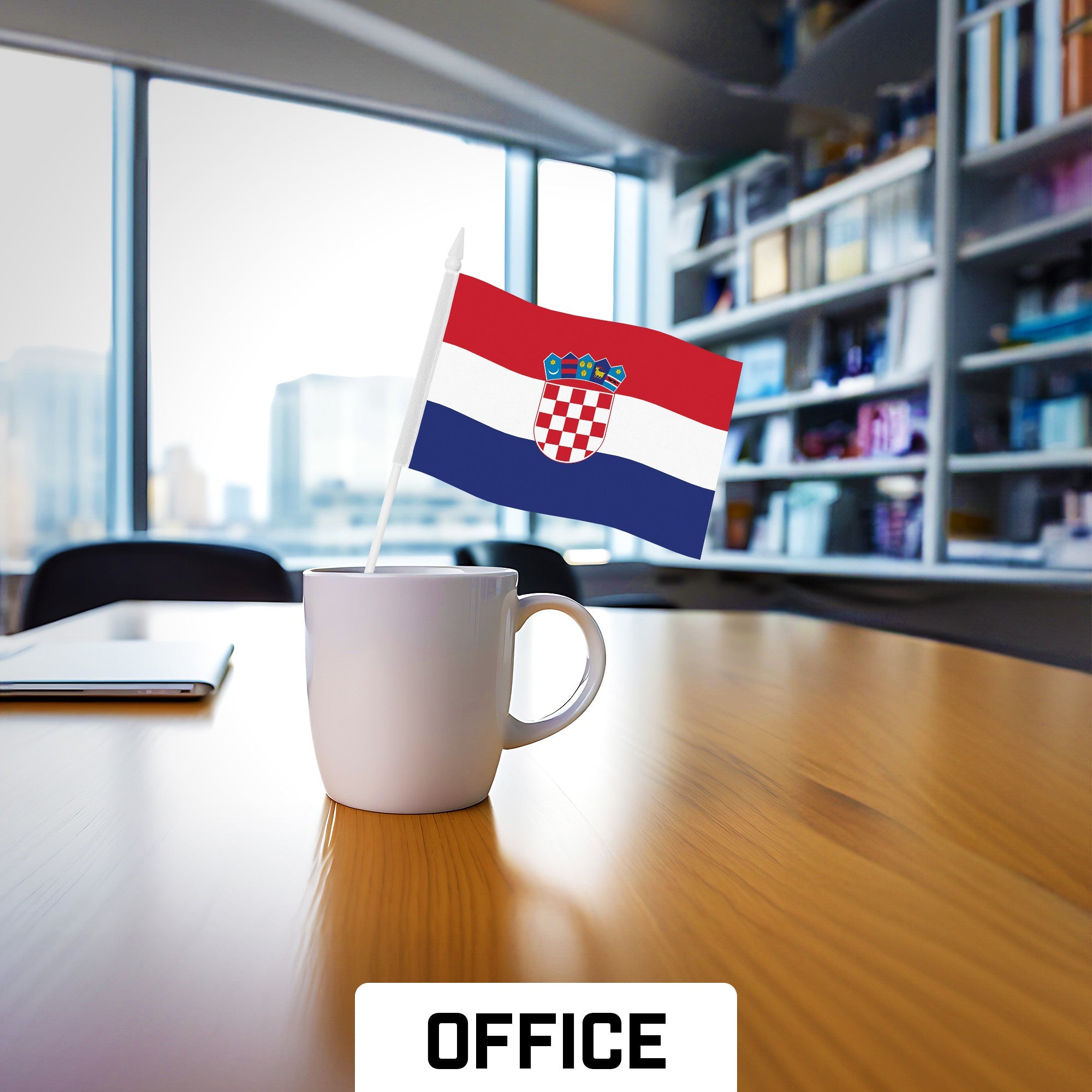 G128 50 Pack Handheld Croatia Croatian Stick Flags | 4x6 In | Printed 150D Polyester, Country Flag, Solid Plastic Stick, Spear White Tip