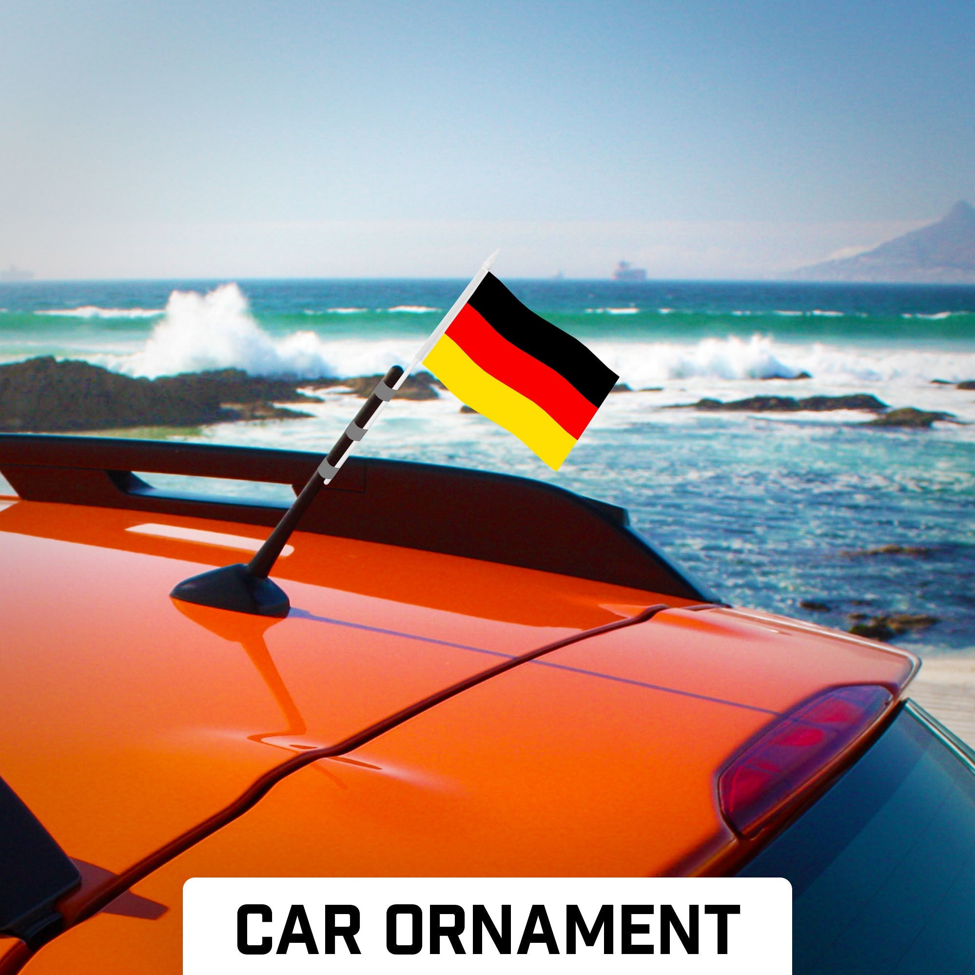 G128 30 Pack Handheld Germany German Stick Flags | 4x6 In | Printed 150D Polyester, Country Flag, Solid Plastic Stick, Spear White Tip