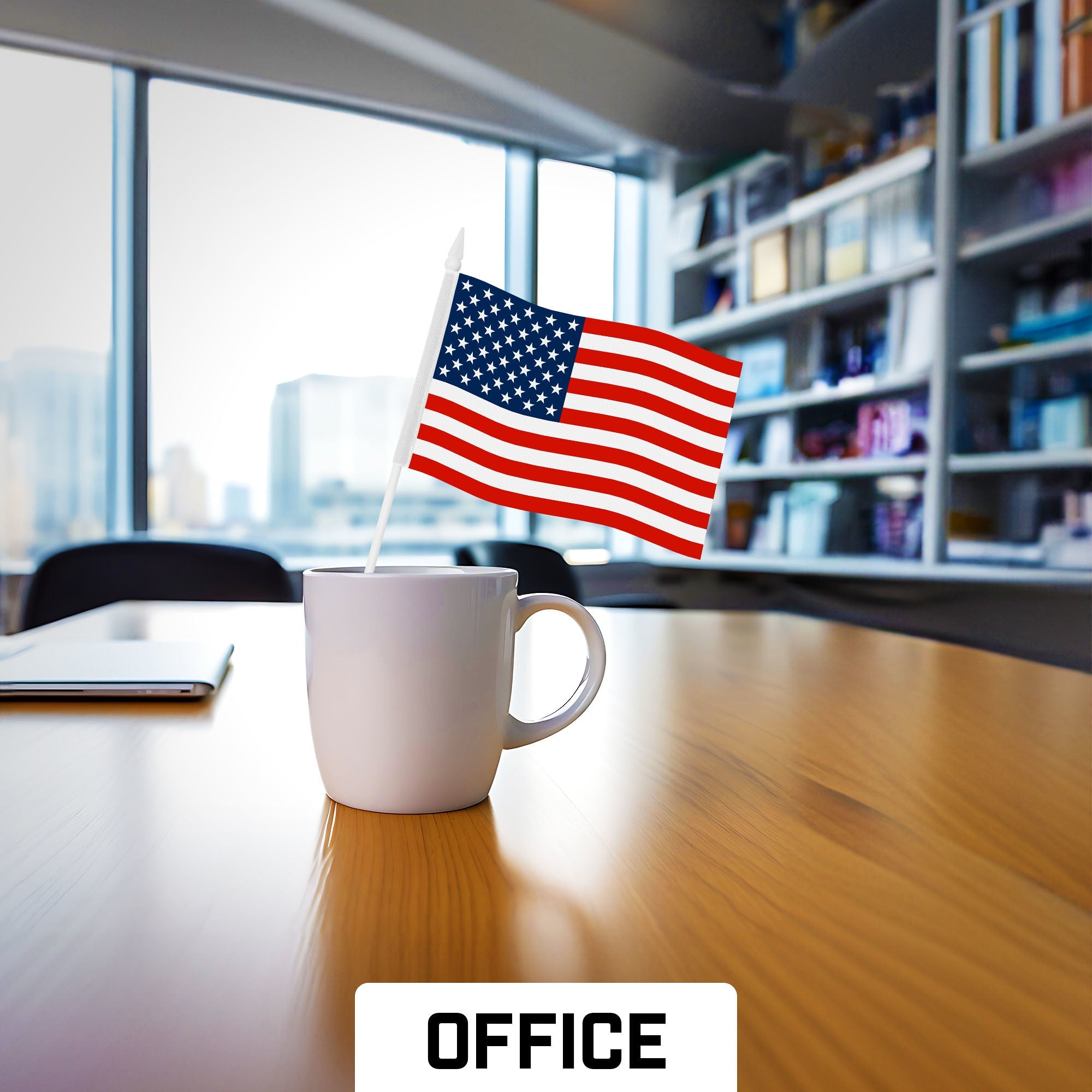 G128 30 Pack Handheld American USA Stick Flags | 4x6 In | Printed 150D Polyester, Counrty Flag, Solid Plastic Stick, Spear White Tip, Great for Patriotic Decorations
