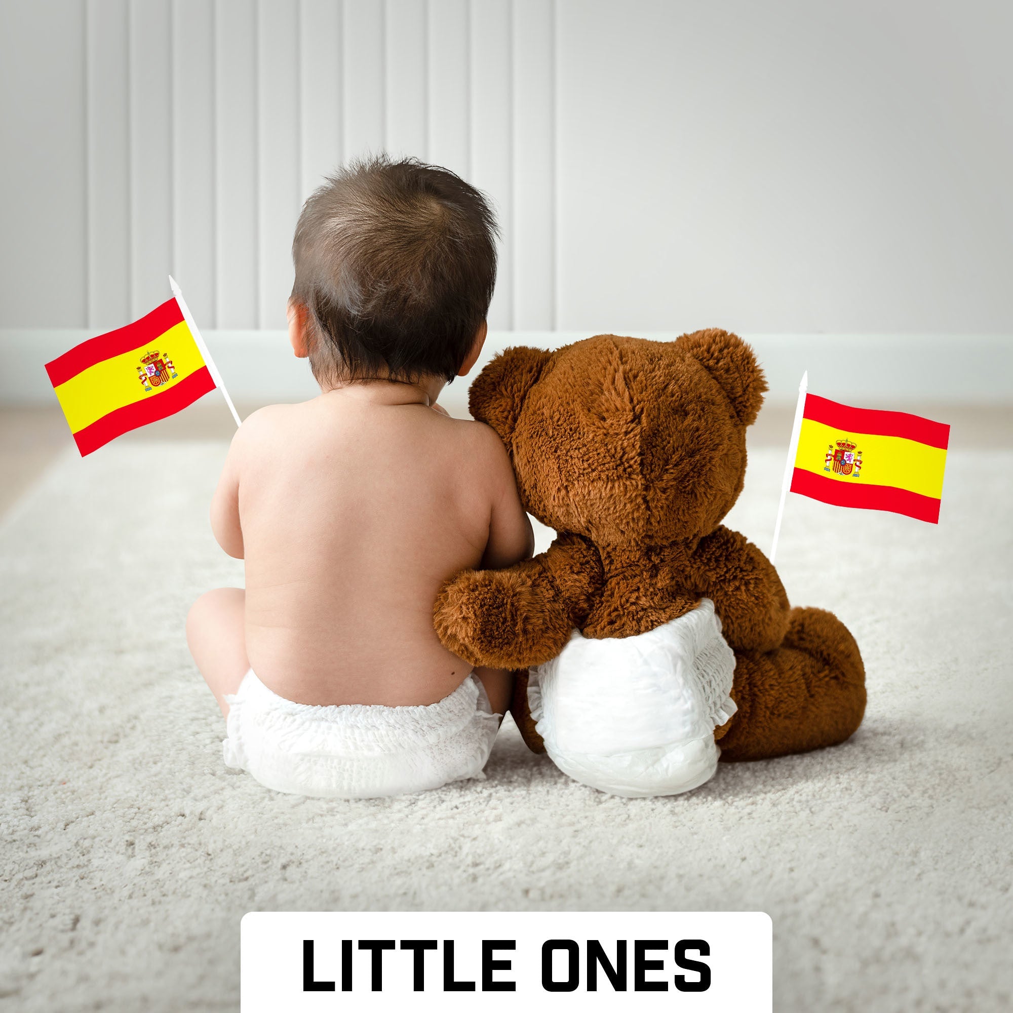 G128 50 Pack Handheld Spain Spanish Stick Flags | 4x6 In | Printed 150D Polyester, Country Flag, Solid Plastic Stick, Spear White Tip