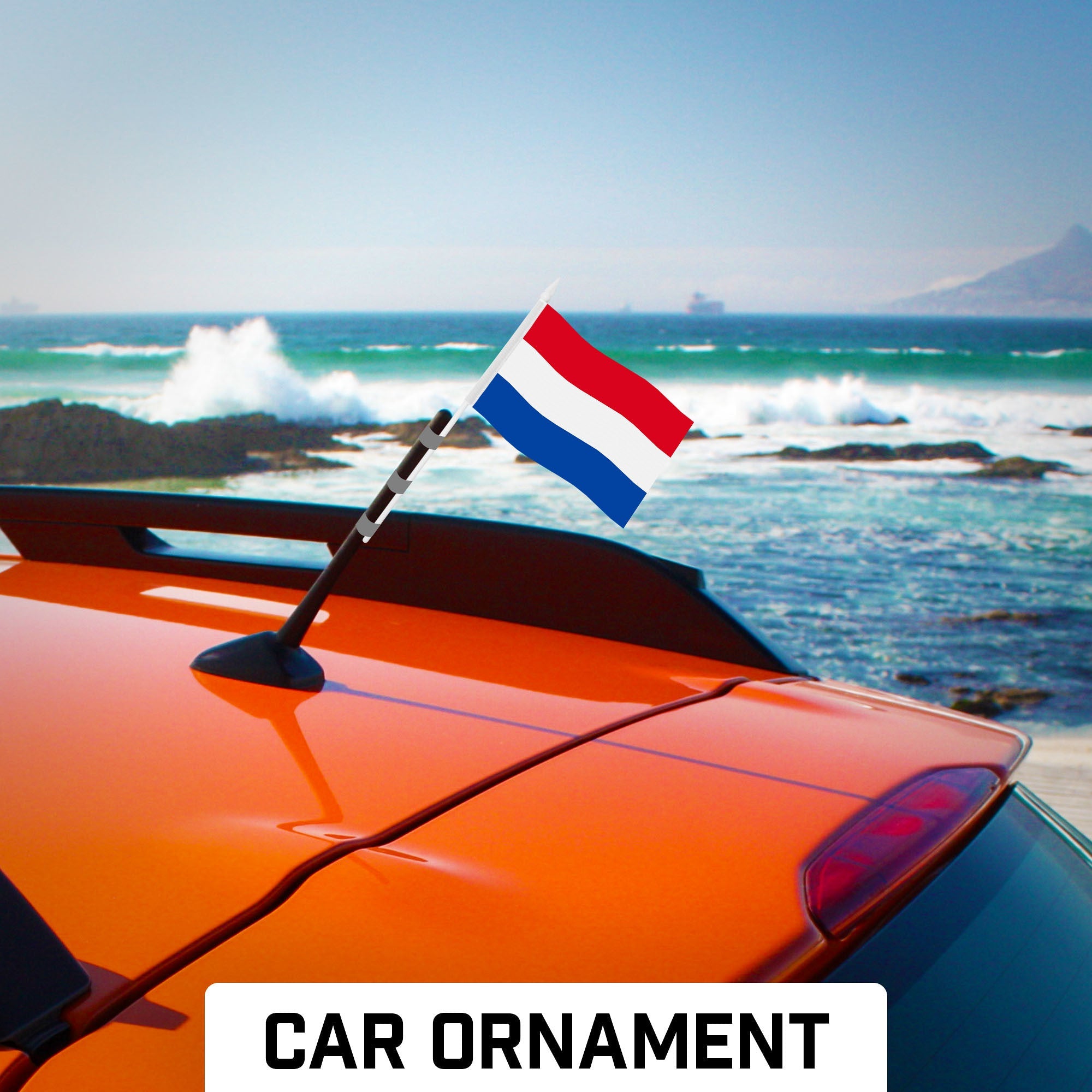 G128 12 Pack Handheld Netherlands Dutch Stick Flags | 4x6 In | Printed 150D Polyester, Country Flag, Solid Plastic Stick, Spear White Tip
