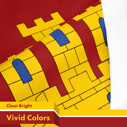 G128 Spain Castile La Mancha Flag | 3x5 Ft | LiteWeave Pro Series Printed 150D Polyester | Country Flag, Indoor/Outdoor, Vibrant Colors, Brass Grommets