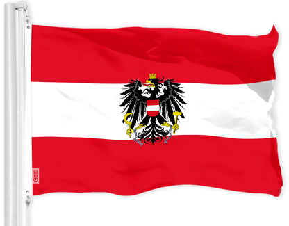 G128 Austria Austrian Coat of Arms Flag | 3x5 Ft | LiteWeave Pro Series Printed 150D Poly | Country Flag, Indoor/Outdoor, Vibrant Colors, Brass Grommets
