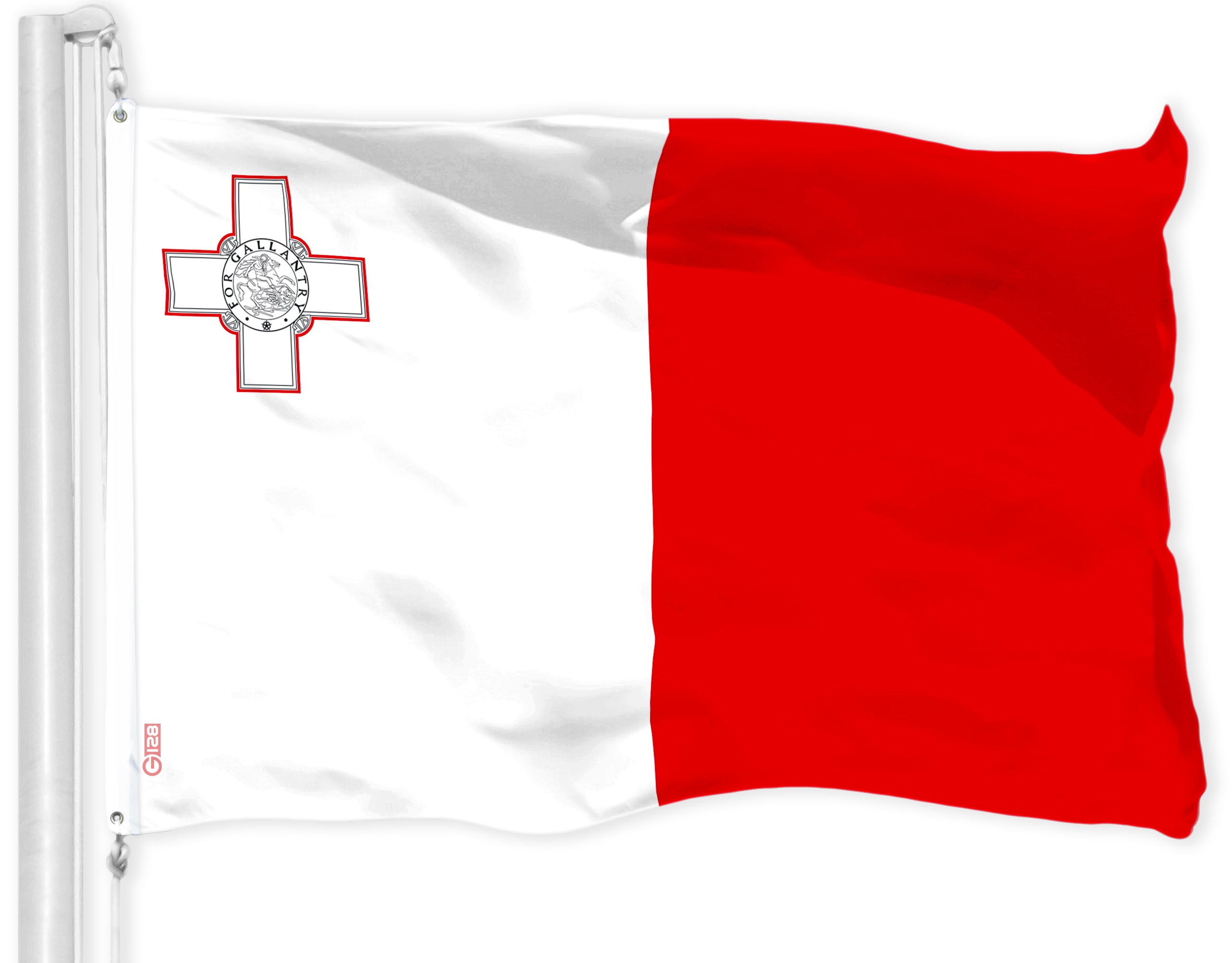 G128 Malta Maltese Flag | 3x5 Ft | LiteWeave Pro Series Printed 150D Polyester | Country Flag, Indoor/Outdoor, Vibrant Colors, Brass Grommets