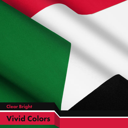 G128 Sudan Sudanese Flag | 3x5 Ft | LiteWeave Pro Series Printed 150D Polyester | Country Flag, Indoor/Outdoor, Vibrant Colors, Brass Grommets