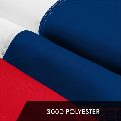 G128 Dominican Republic Flag | 3x5 Ft | ToughWeave Series Embroidered 300D Polyester | Country Flag, Embroidered Design, Indoor/Outdoor, Brass Grommets