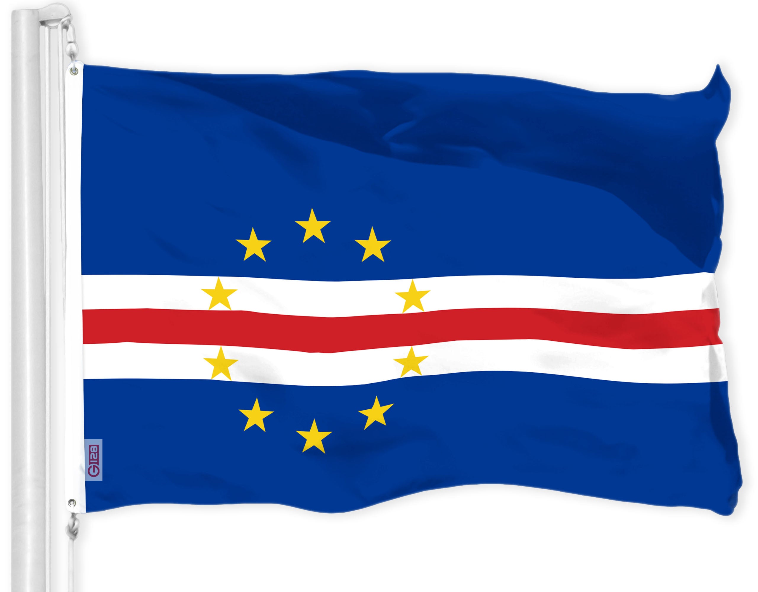 G128 Cape Verde Cape Verdean Flag | 3x5 Ft | LiteWeave Pro Series Printed 150D Polyester | Country Flag, Indoor/Outdoor, Vibrant Colors, Brass Grommets