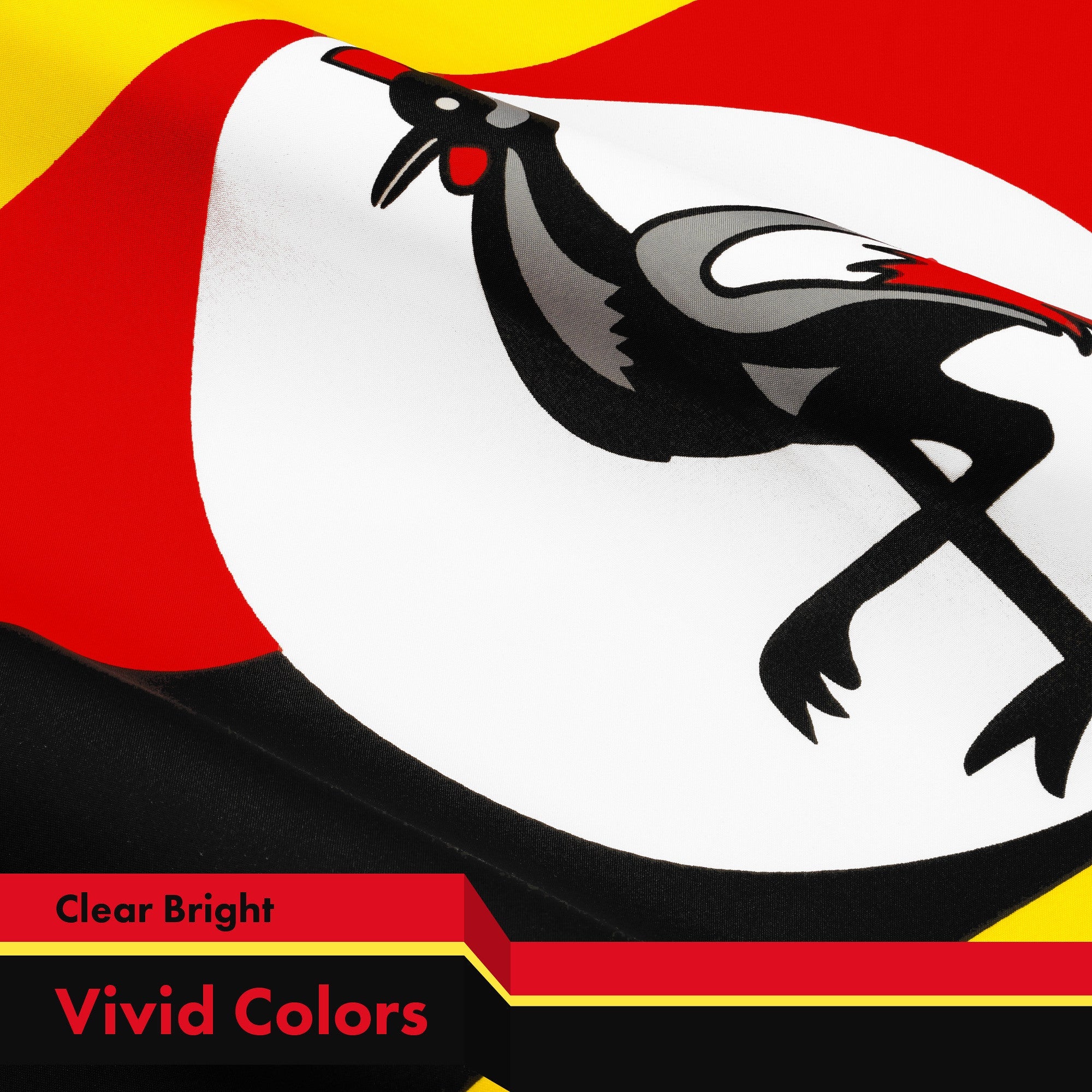 G128 Uganda Ugandan Flag | 3x5 Ft | LiteWeave Pro Series Printed 150D Polyester | Country Flag, Indoor/Outdoor, Vibrant Colors, Brass Grommets