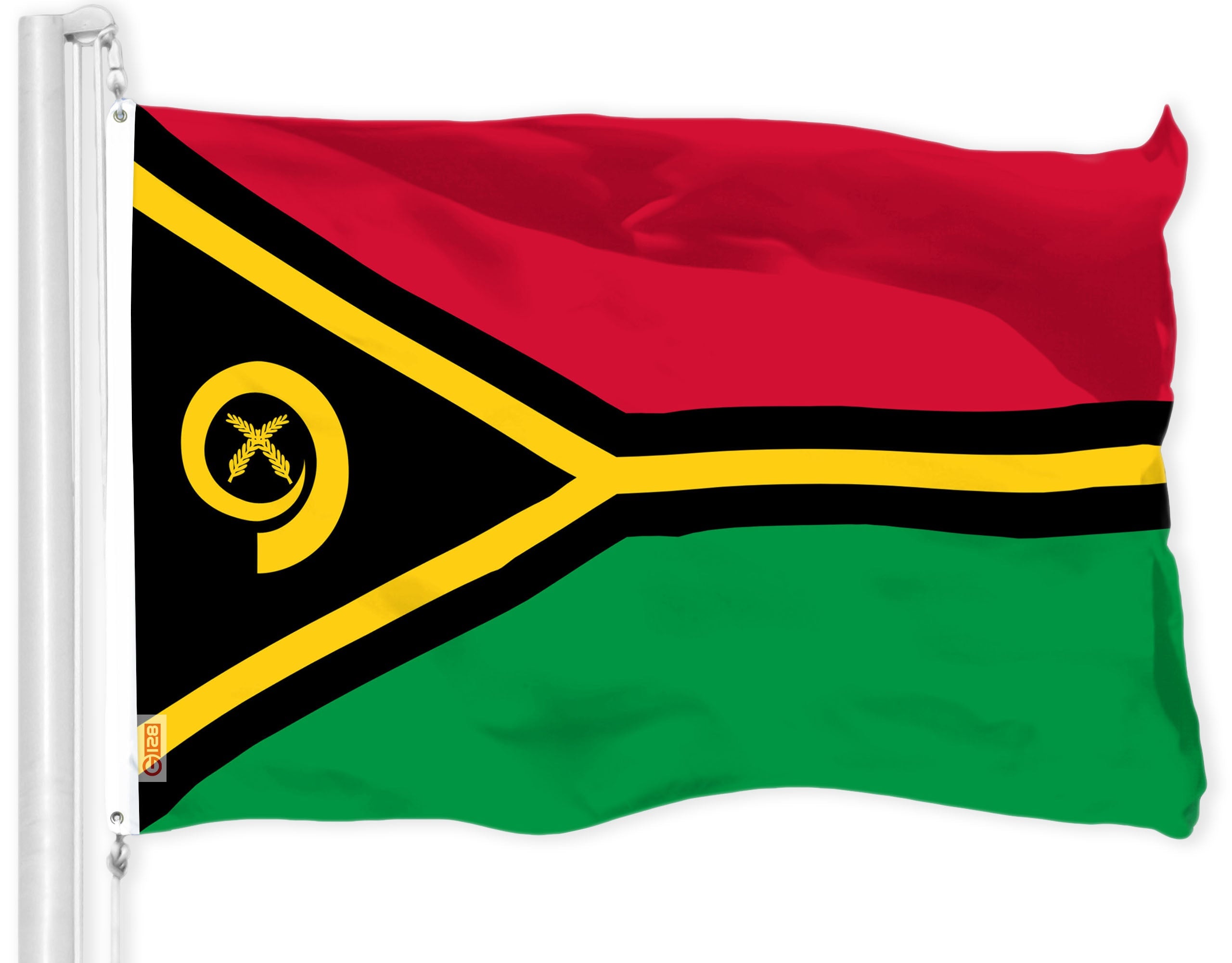 G128 Vanuatu Vanuatuan Flag | 3x5 Ft | LiteWeave Pro Series Printed 150D Polyester | Country Flag, Indoor/Outdoor, Vibrant Colors, Brass Grommets