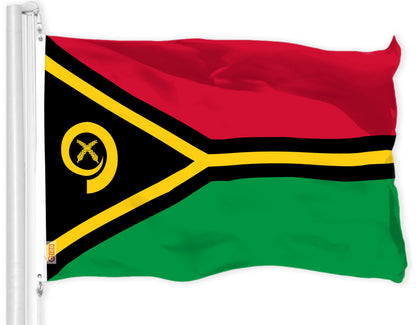 G128 Vanuatu Vanuatuan Flag | 3x5 Ft | LiteWeave Pro Series Printed 150D Polyester | Country Flag, Indoor/Outdoor, Vibrant Colors, Brass Grommets