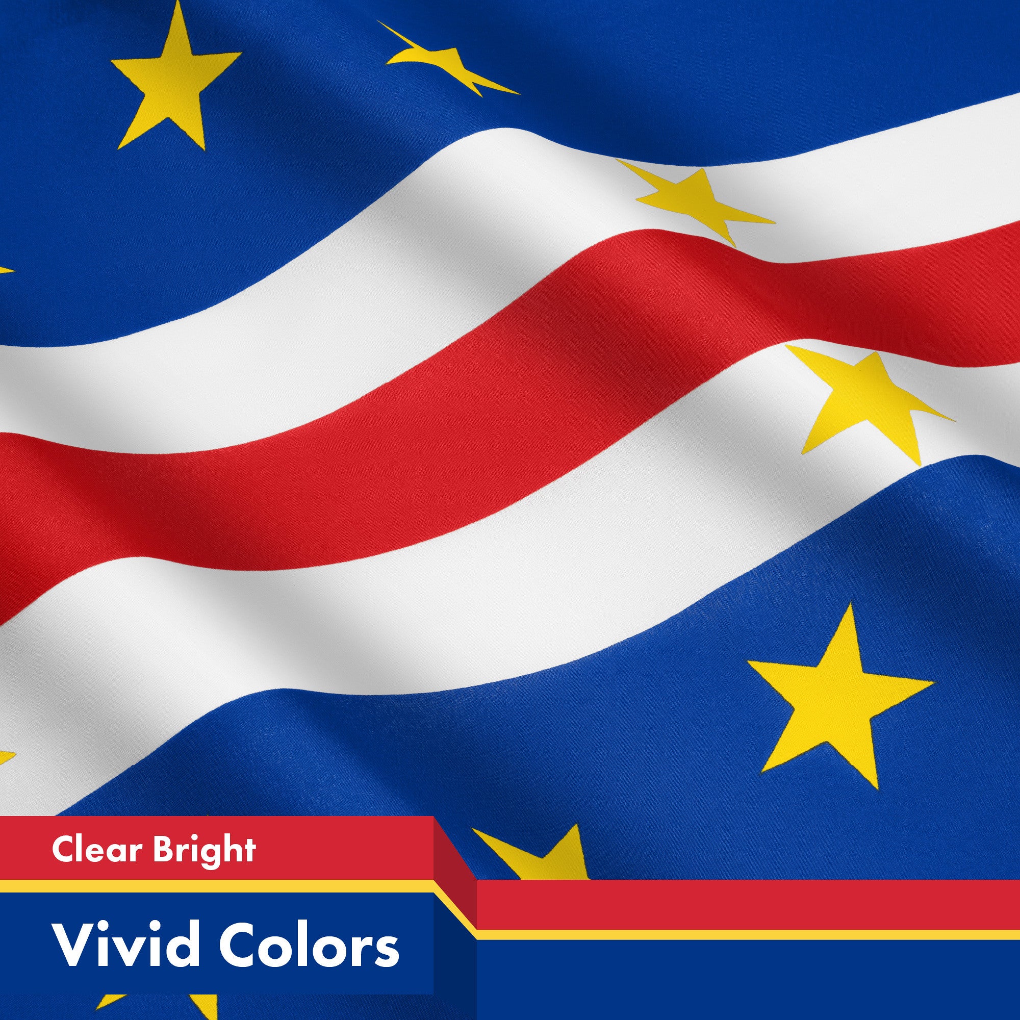 G128 Cape Verde Cape Verdean Flag | 3x5 Ft | LiteWeave Pro Series Printed 150D Polyester | Country Flag, Indoor/Outdoor, Vibrant Colors, Brass Grommets