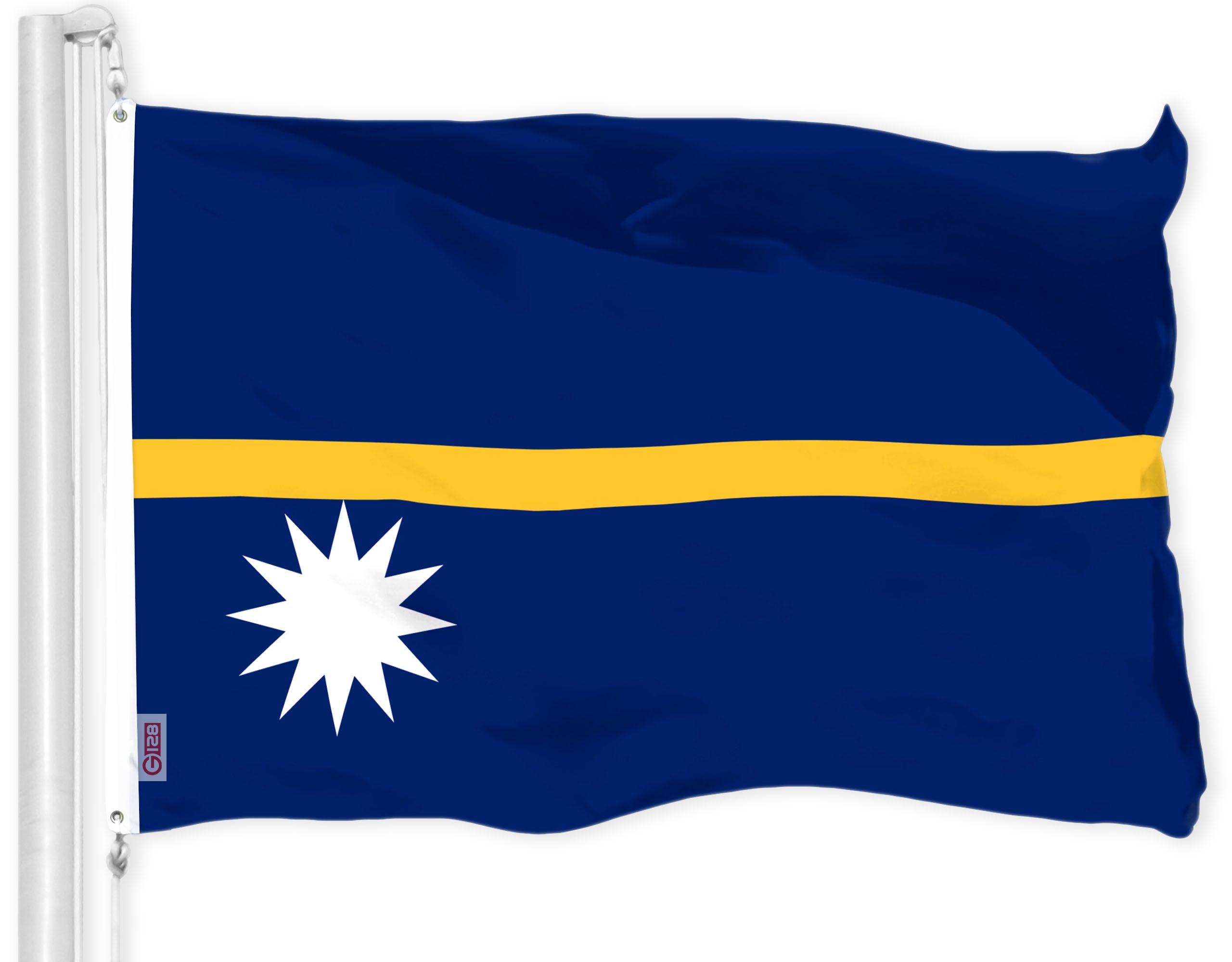 G128 Nauru Nauruan Flag | 3x5 Ft | LiteWeave Pro Series Printed 150D Polyester | Country Flag, Indoor/Outdoor, Vibrant Colors, Brass Grommets