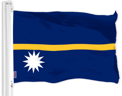 G128 Nauru Nauruan Flag | 3x5 Ft | LiteWeave Pro Series Printed 150D Polyester | Country Flag, Indoor/Outdoor, Vibrant Colors, Brass Grommets