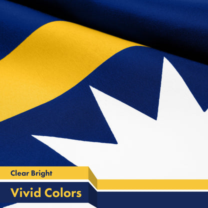 G128 Nauru Nauruan Flag | 3x5 Ft | LiteWeave Pro Series Printed 150D Polyester | Country Flag, Indoor/Outdoor, Vibrant Colors, Brass Grommets