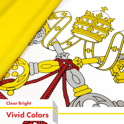 G128 Vatican City Flag | 4x6 Ft | LiteWeave Pro Series Printed 150D Polyester | Country Flag, Indoor/Outdoor, Vibrant Colors, Brass Grommets