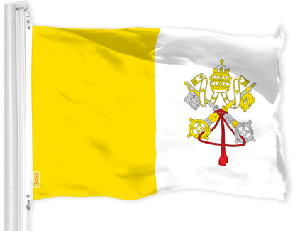 G128 Vatican City Flag | 4x6 Ft | LiteWeave Pro Series Printed 150D Polyester | Country Flag, Indoor/Outdoor, Vibrant Colors, Brass Grommets