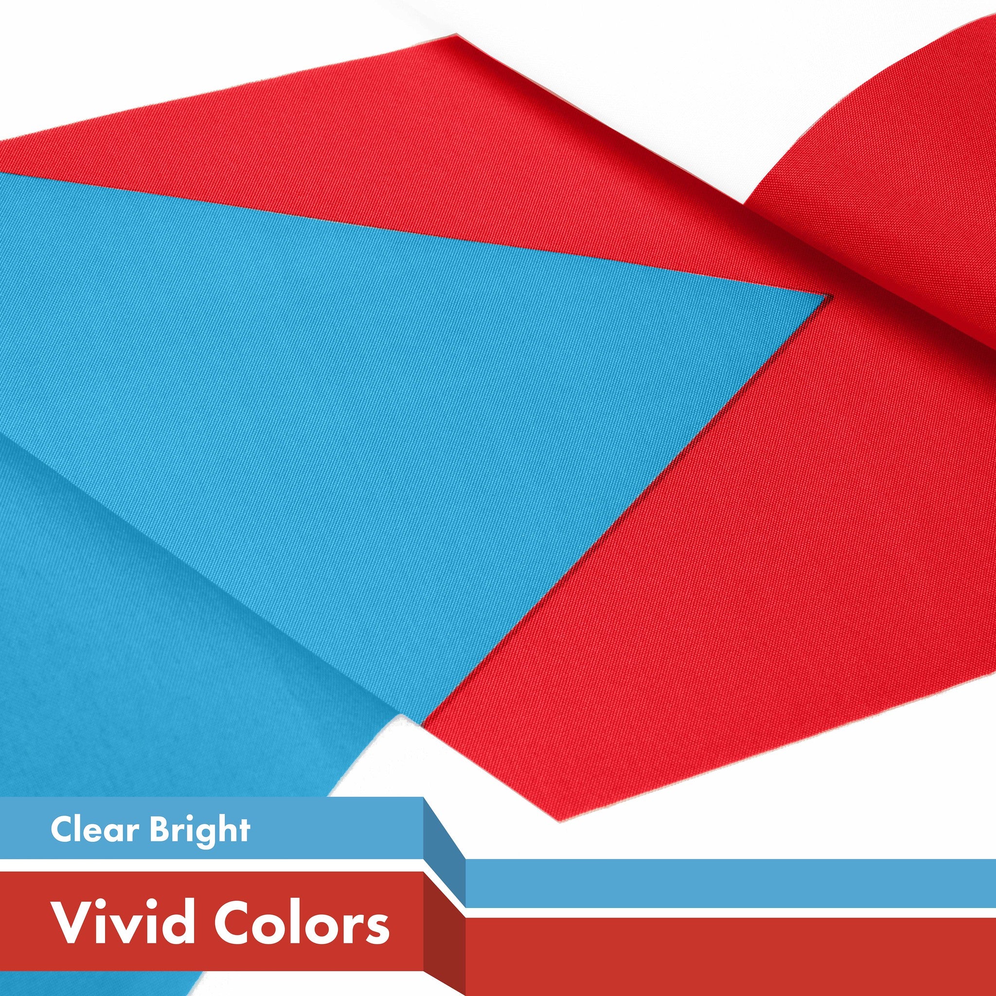 G128 Puerto Rico Light Blue Puerto Rican PR Flag | 3x5 Ft | LiteWeave Pro Series Printed 150D Polyester | Indoor/Outdoor, Vibrant Colors, Brass Grommets