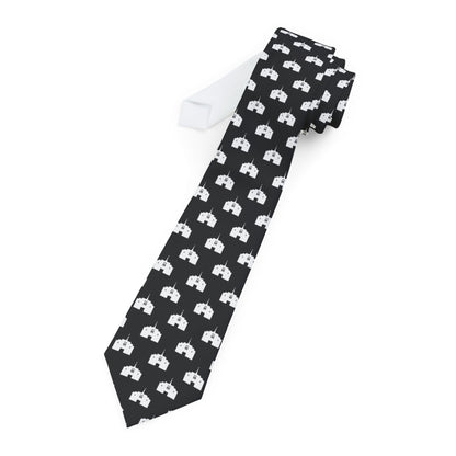Snowflake Arizona Temple Patterned Neck Tie for Elders (Black)