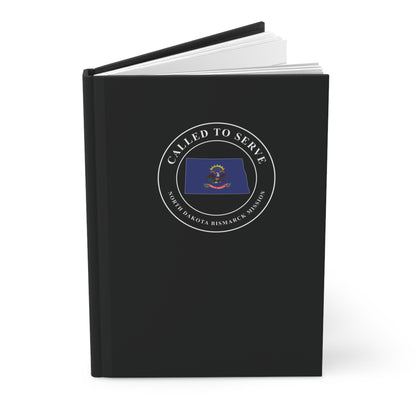 North Dakota Bismarck Mission Flag Map Called to Serve Black Hardcover Journal Matte