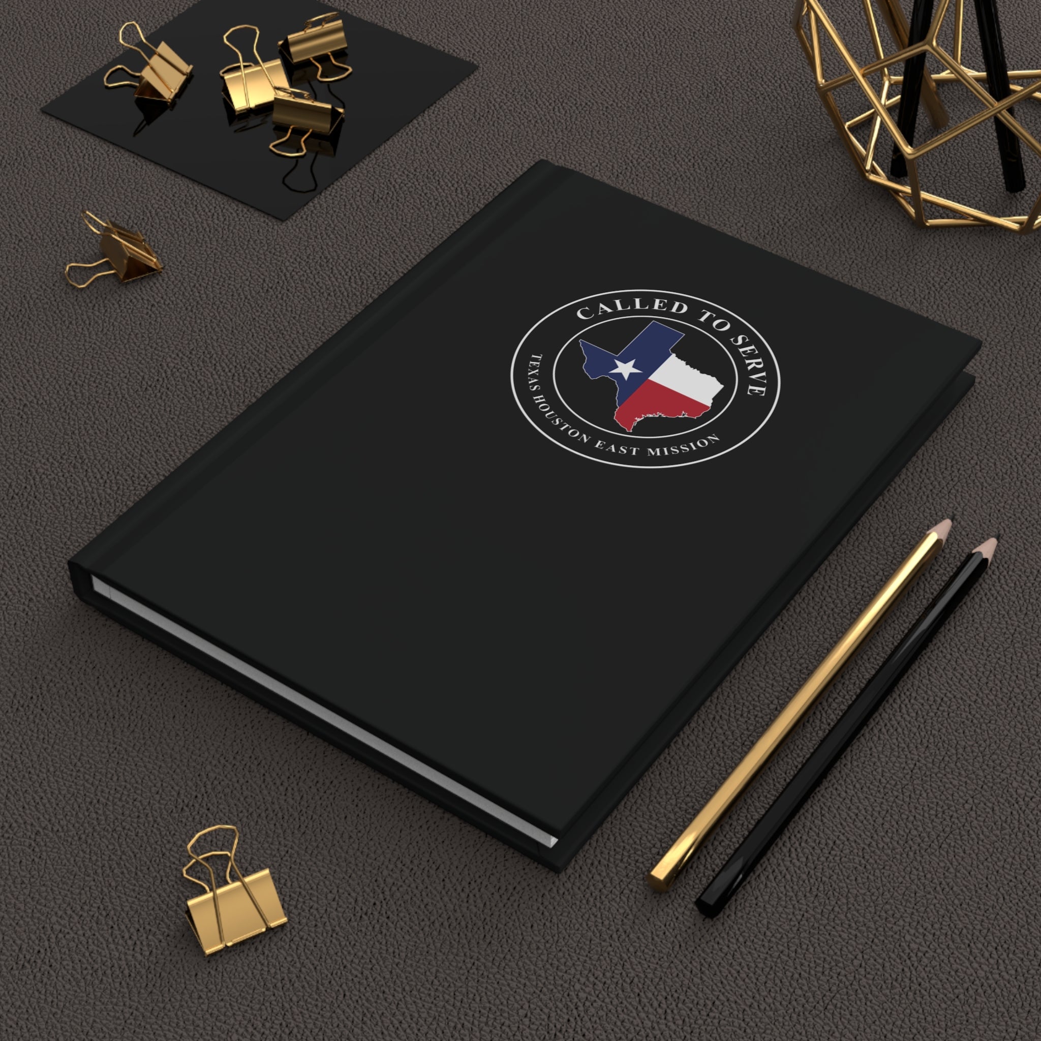 Texas Houston East Mission Flag Map Called to Serve Black Hardcover Journal Matte
