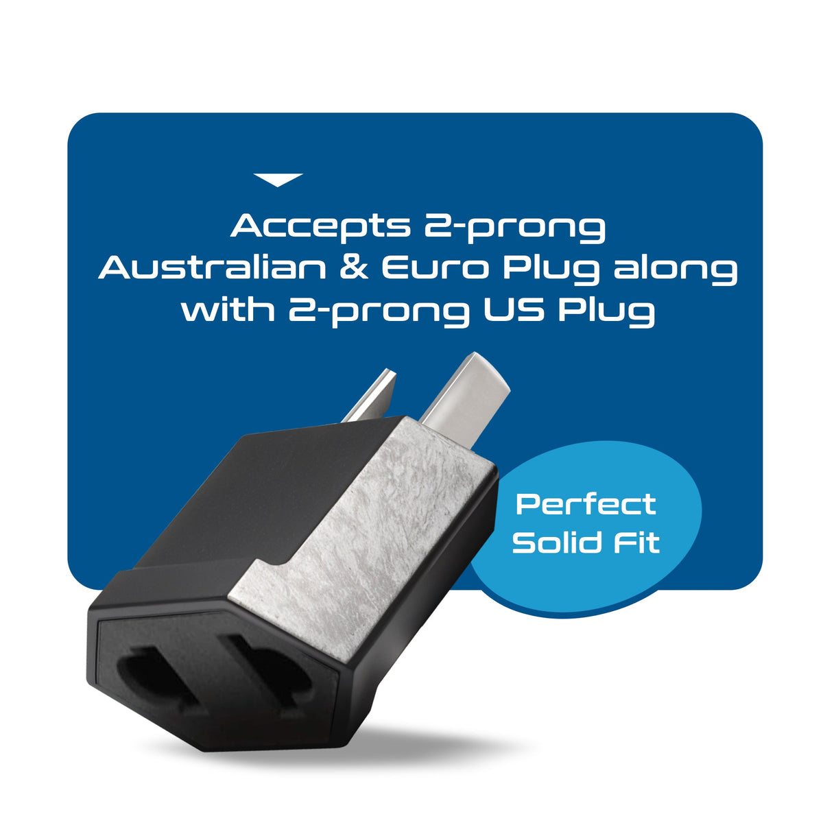 USA to Australia/China Plug Adapter - Non-Grounded (UP-6AU-12AU)