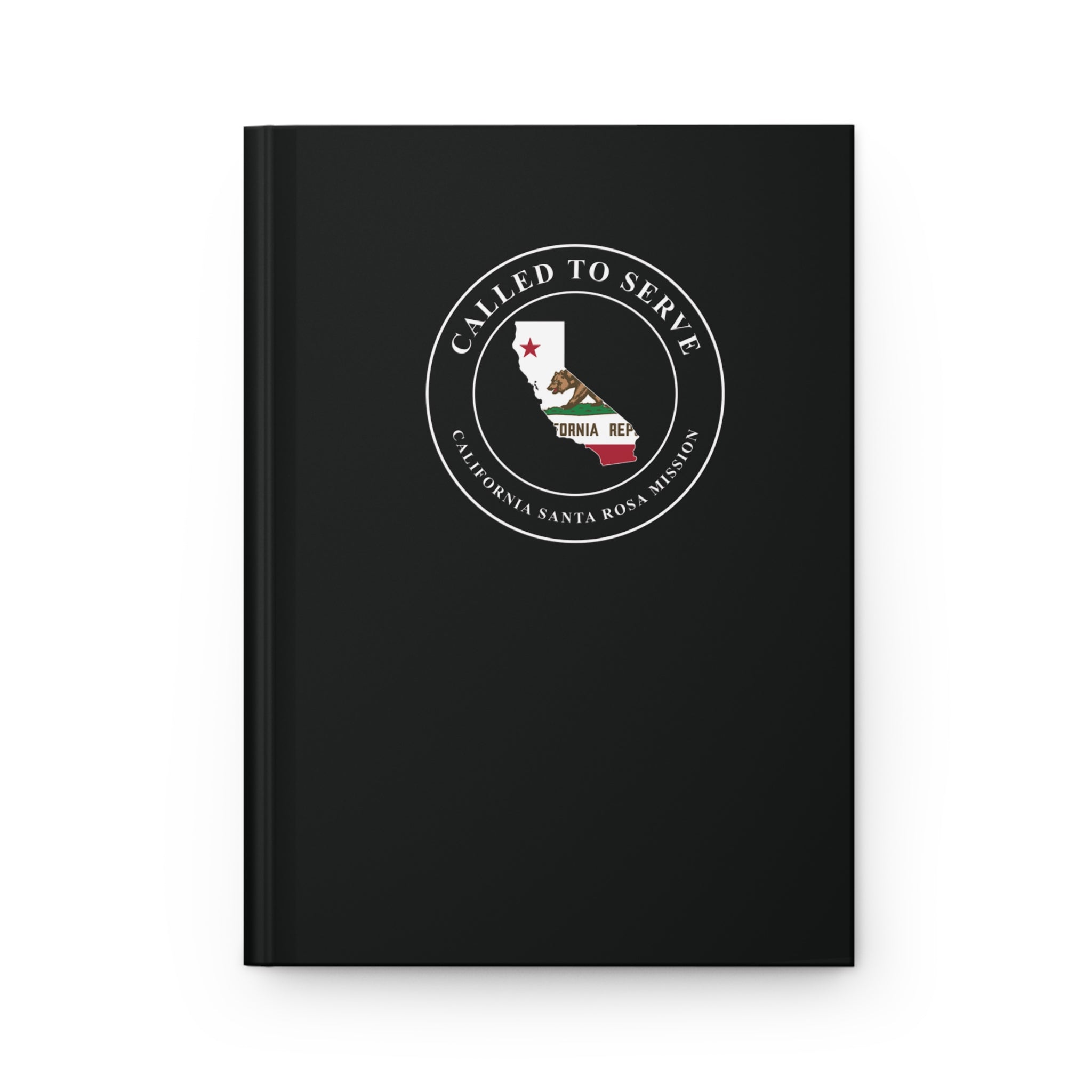 California Santa Rosa Mission Flag Map Called to Serve Black Hardcover Journal Matte