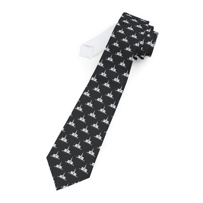 Bountiful Utah Temple Patterned Neck Tie for Elders (Black)