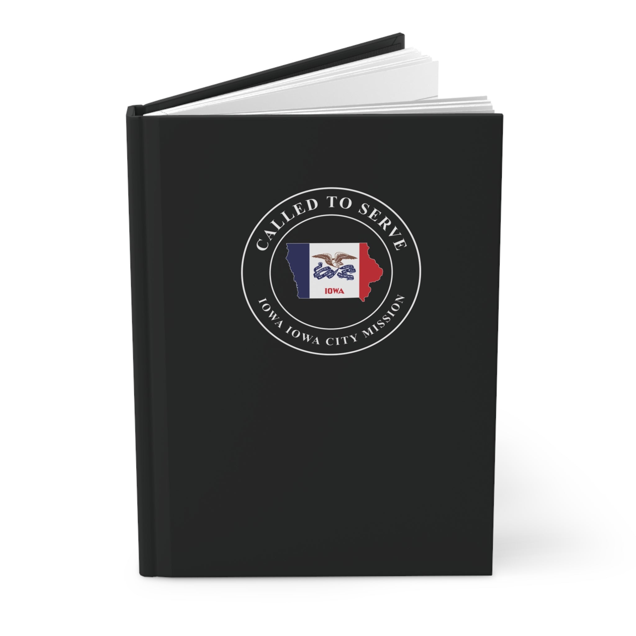 Iowa Iowa City Mission Flag Map Called to Serve Black Hardcover Journal Matte