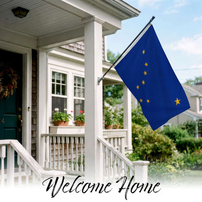 G128 Alaska State Flag | 1x1.5 Ft | StormFlyer Series Embroidered 220GSM Spun Polyester | Embroidered Design, Indoor/Outdoor, Brass Grommets, Heavy Duty, All Weather
