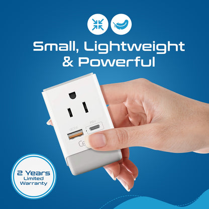 Europe (Schuko) Travel Adapter | Type E/F - USB-A & USB-C Ports + 2 USA Outlet (AP-9)