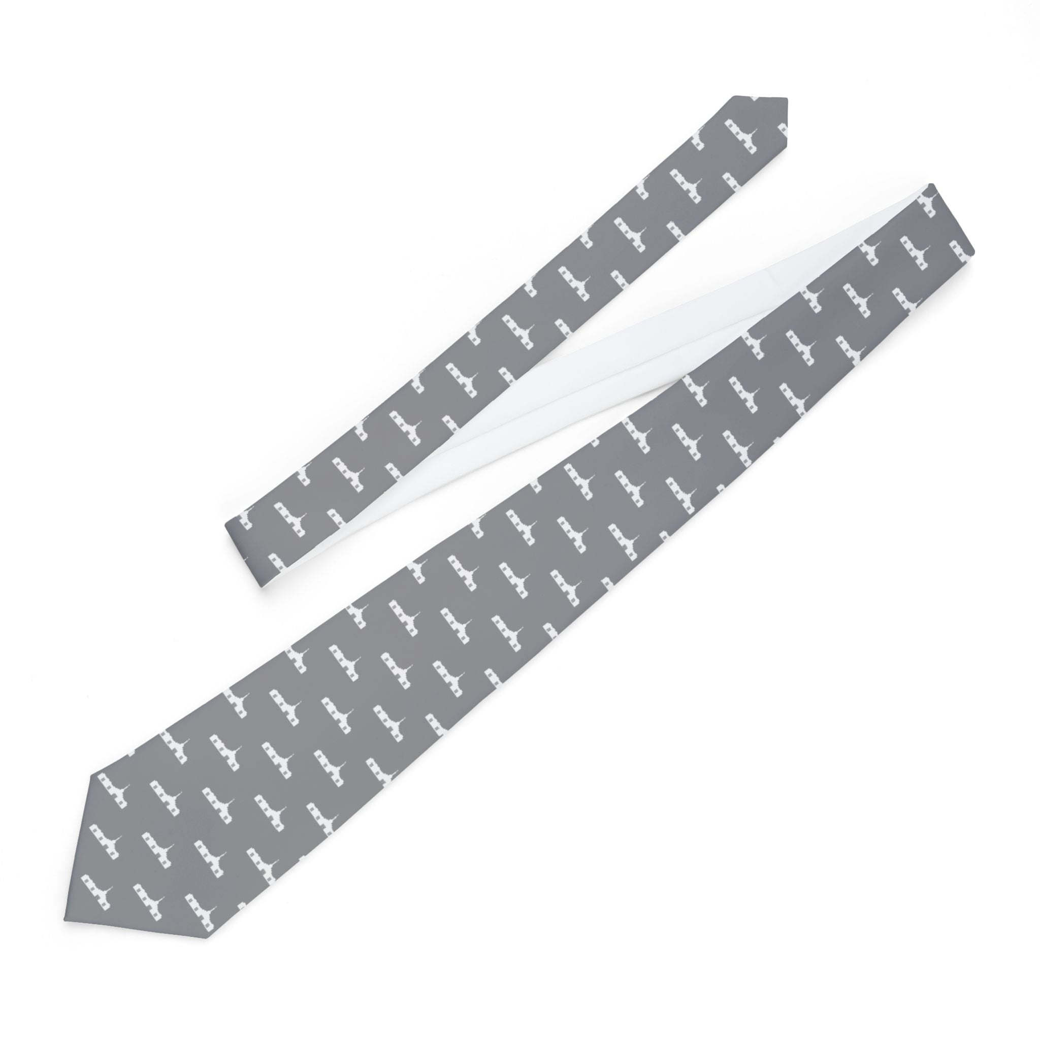 Aba Nigeria Temple Patterned Neck Tie for Elders (Grey) - Mission Wishlist - LDS Missionary Gift Store