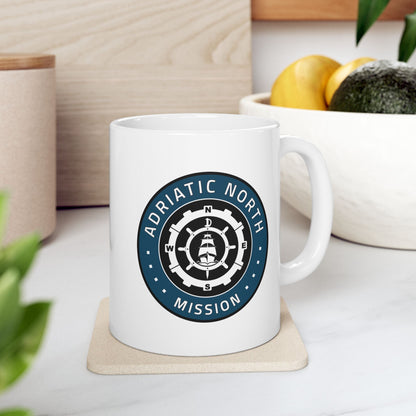 Adriatic North Mission Circular Flag White Ceramic Mug - Latter-Day Saint LDS Missionary Gift - Book of Mormon