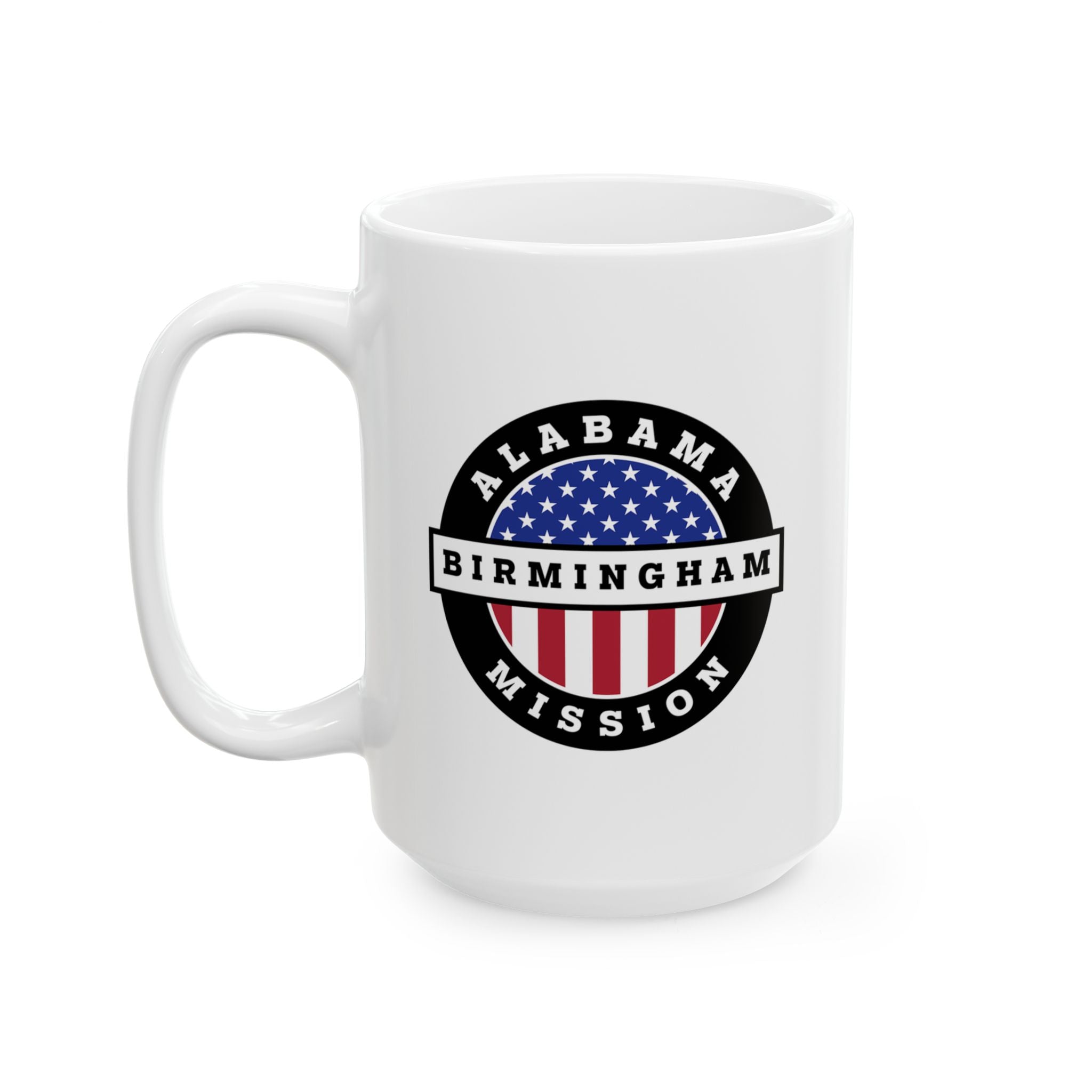 Alabama Birmingham Mission Circular Flag White Ceramic Mug - Latter-Day Saint LDS Missionary Gift - Book of Mormon