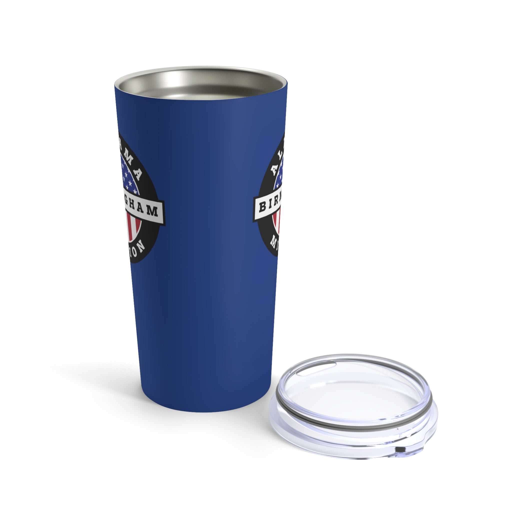 Alabama Birmingham Mission Circular USA Flag Logo Tumbler 20oz Blue - Latter-Day Saint LDS Missionary Gift - Book of Mormon