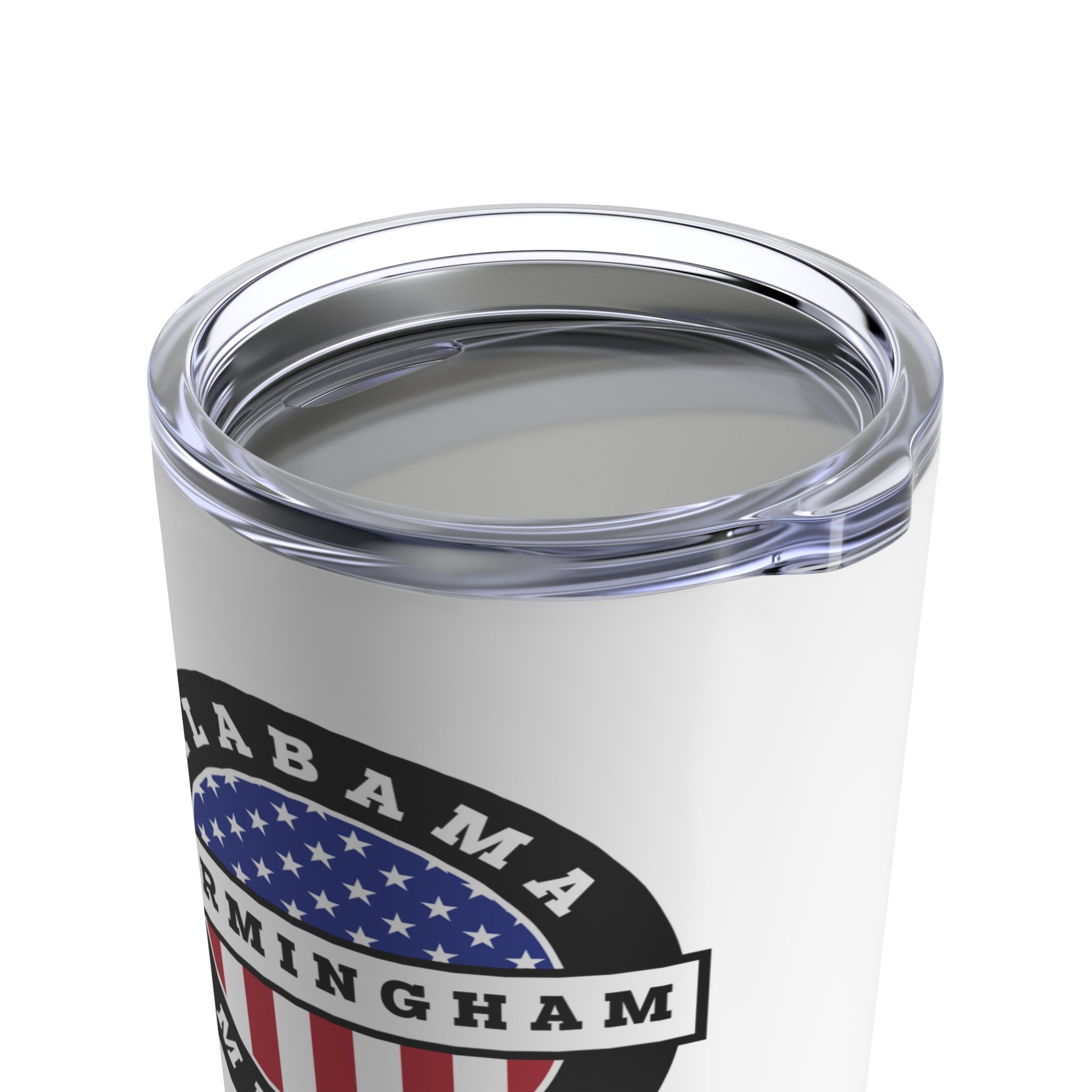 Alabama Birmingham Mission Circular USA Flag Logo Tumbler 20oz White - Latter-Day Saint LDS Missionary Gift - Book of Mormon