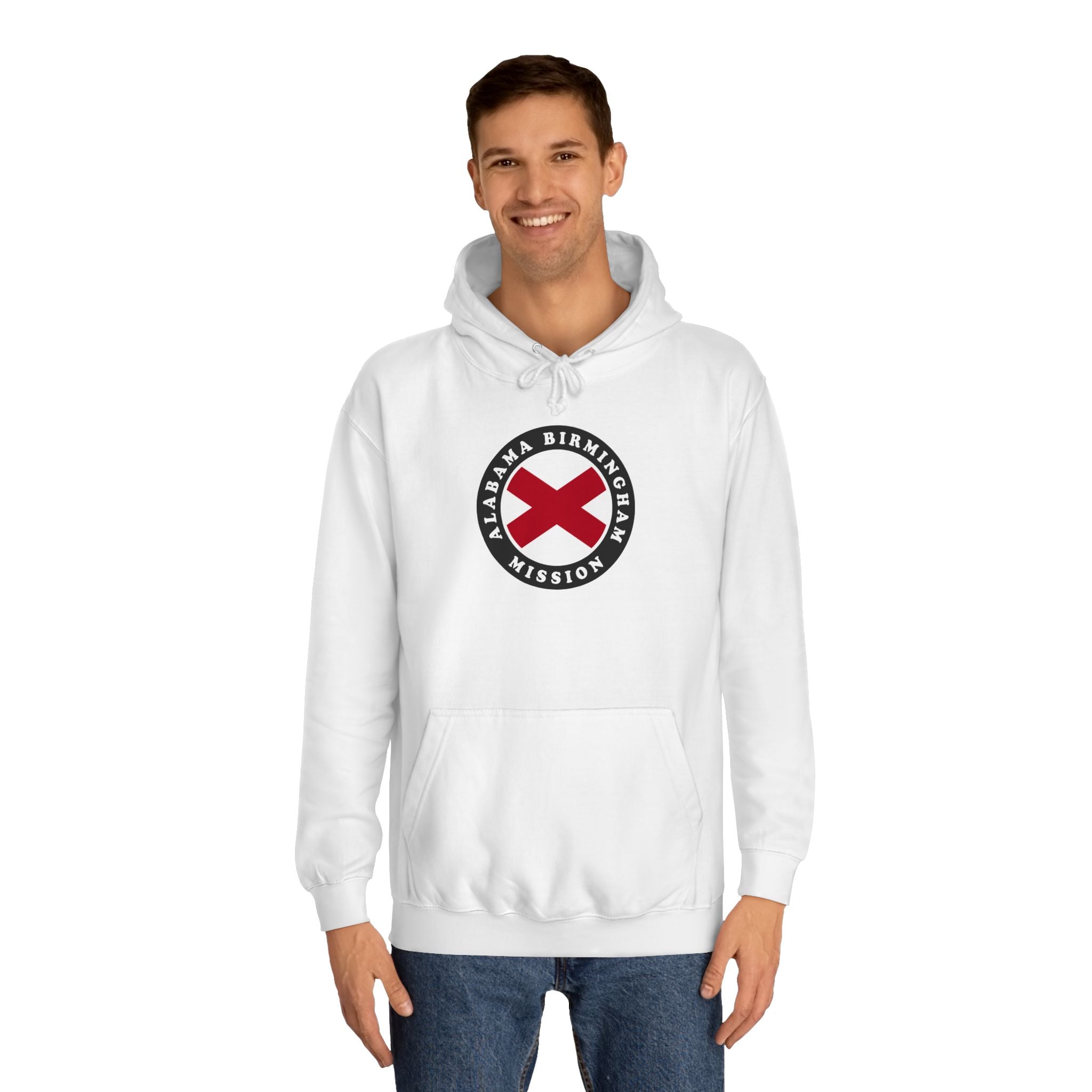 Alabama Birmingham Mission State Flag Logo (Black Border) College Hoodie - Latter-Day Saint LDS Missionary Gift - Book of Mormon