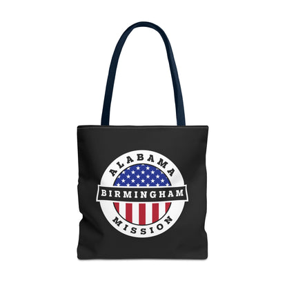Alabama Birmingham Mission USA Flag Logo Tote Bag Black - Latter-Day Saint LDS Missionary Gift - Book of Mormon
