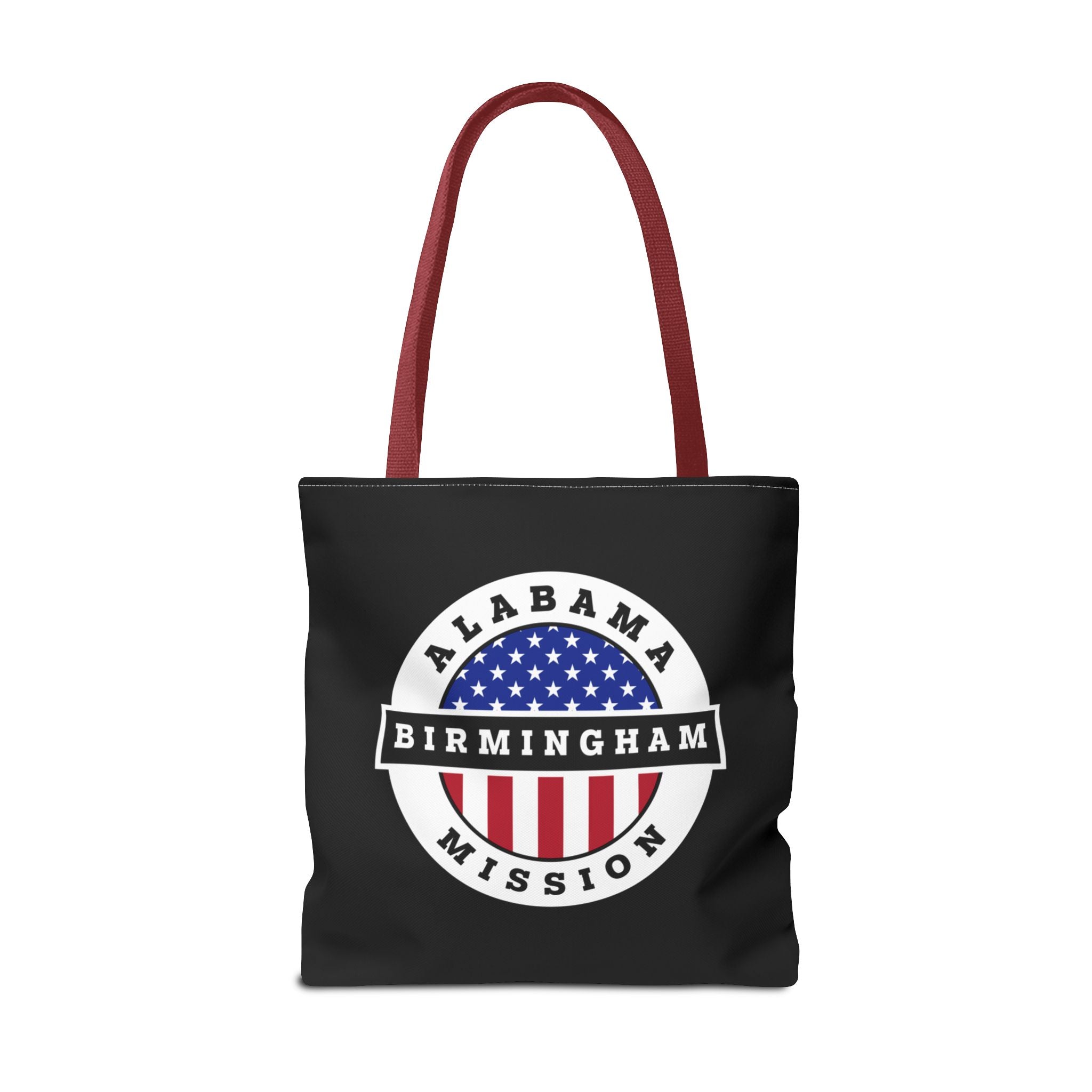 Alabama Birmingham Mission USA Flag Logo Tote Bag Black - Latter-Day Saint LDS Missionary Gift - Book of Mormon