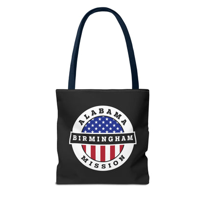 Alabama Birmingham Mission USA Flag Logo Tote Bag Black - Latter-Day Saint LDS Missionary Gift - Book of Mormon
