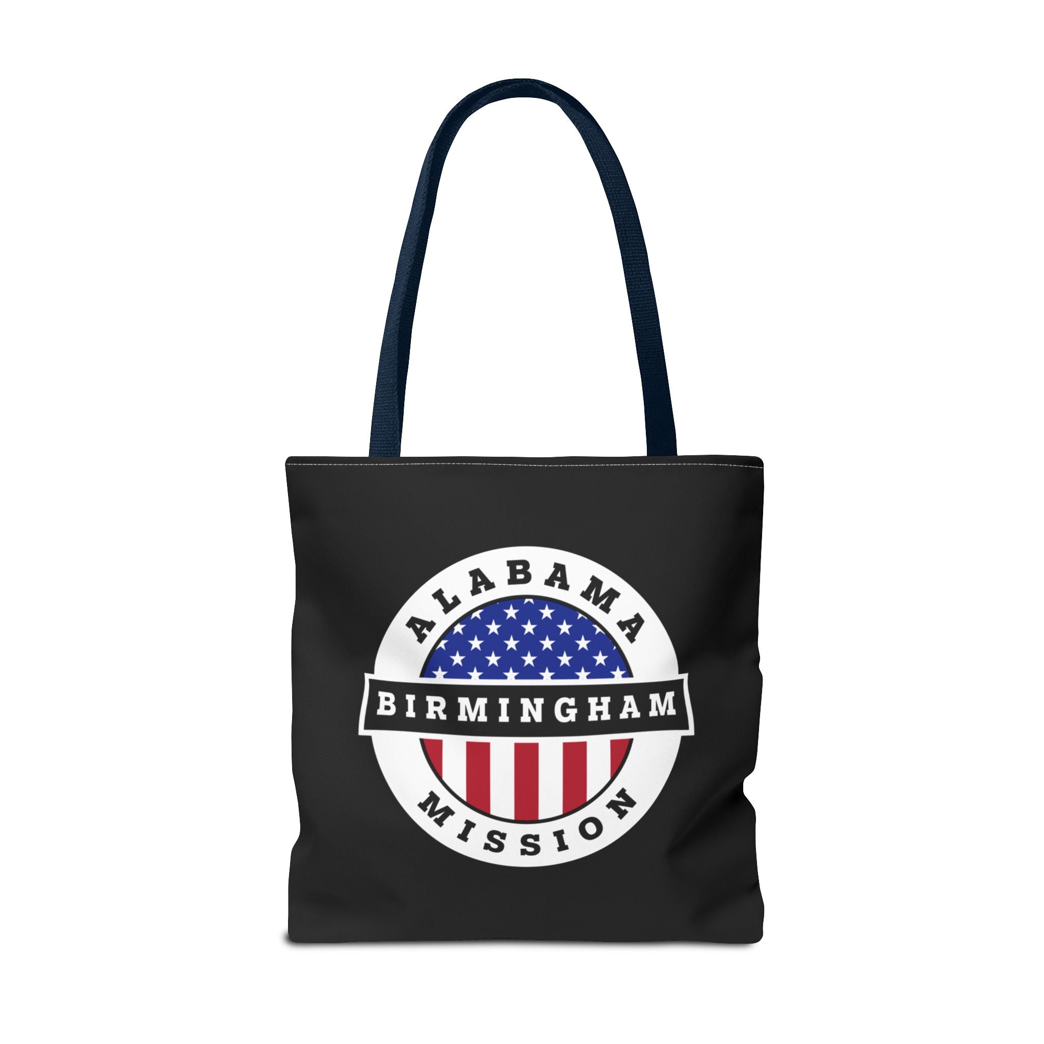 Alabama Birmingham Mission USA Flag Logo Tote Bag Black - Latter-Day Saint LDS Missionary Gift - Book of Mormon