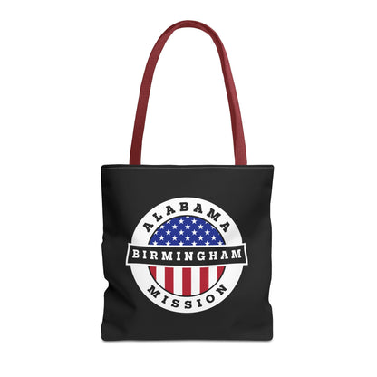 Alabama Birmingham Mission USA Flag Logo Tote Bag Black - Latter-Day Saint LDS Missionary Gift - Book of Mormon