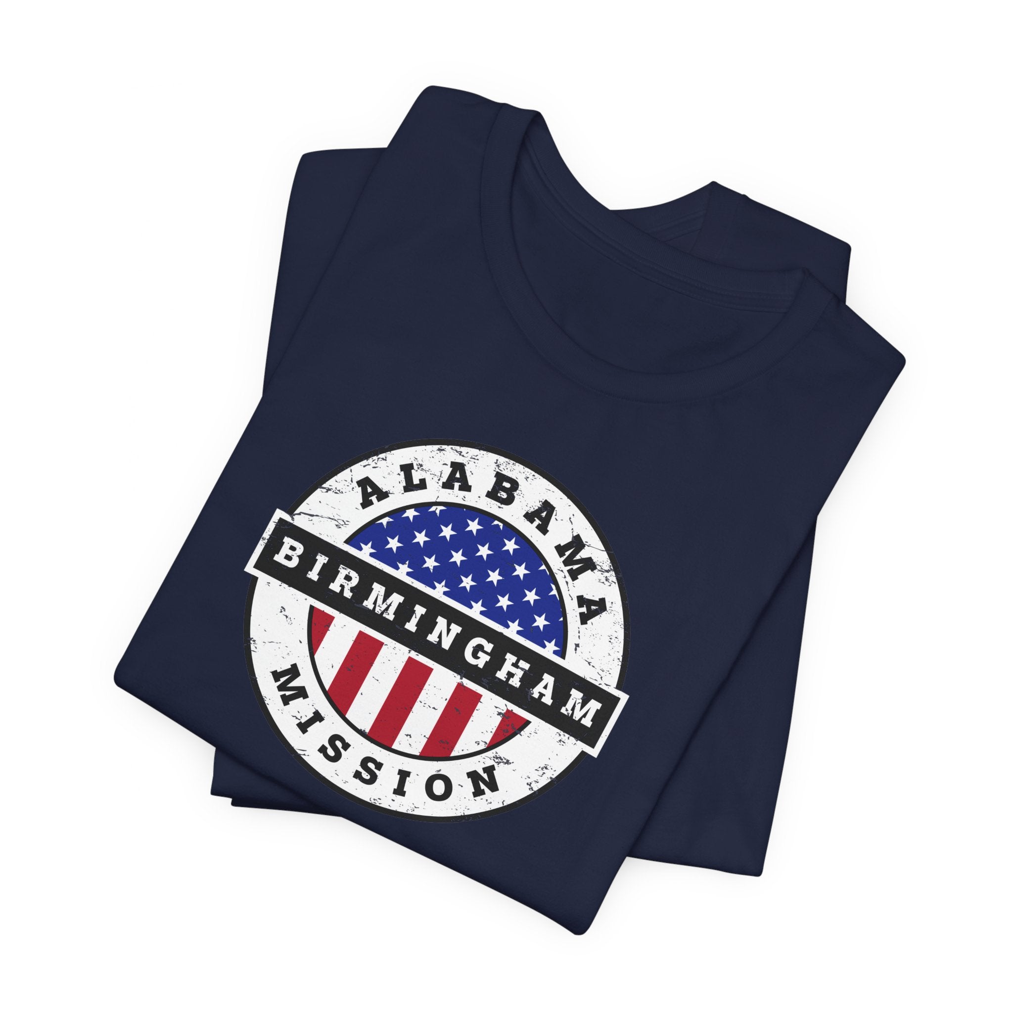 Alabama Birmingham Mission Vintage Circular USA Flag T-Shirt - Latter-Day Saint LDS Missionary Gift - Book of Mormon