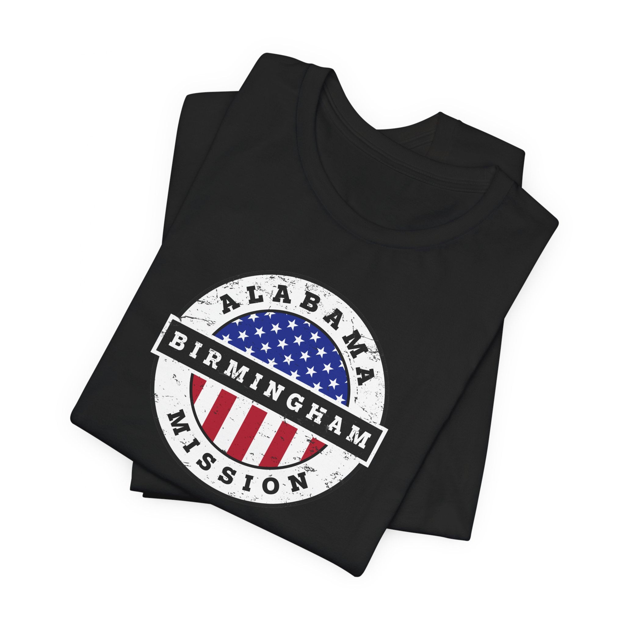 Alabama Birmingham Mission Vintage Circular USA Flag T-Shirt - Latter-Day Saint LDS Missionary Gift - Book of Mormon